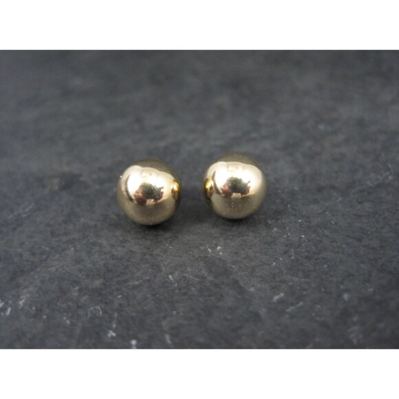 8mm Gold Ball Stud Earrings 14K Gold Filled New Old Stock - Picture 4 of 10